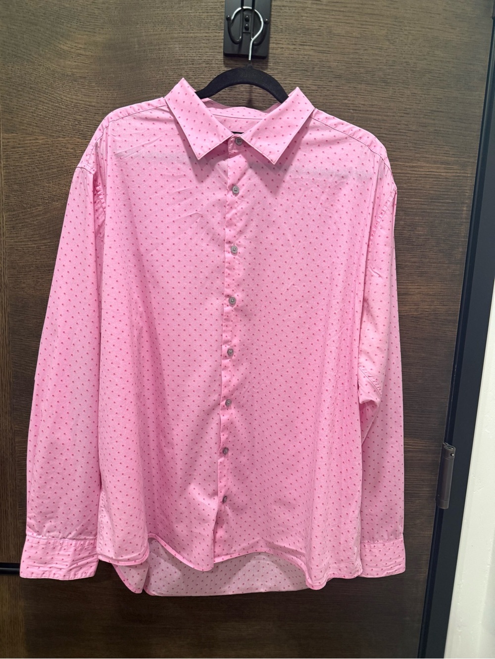 Alfani Pink Shirt with Subtle Microdot Pattern